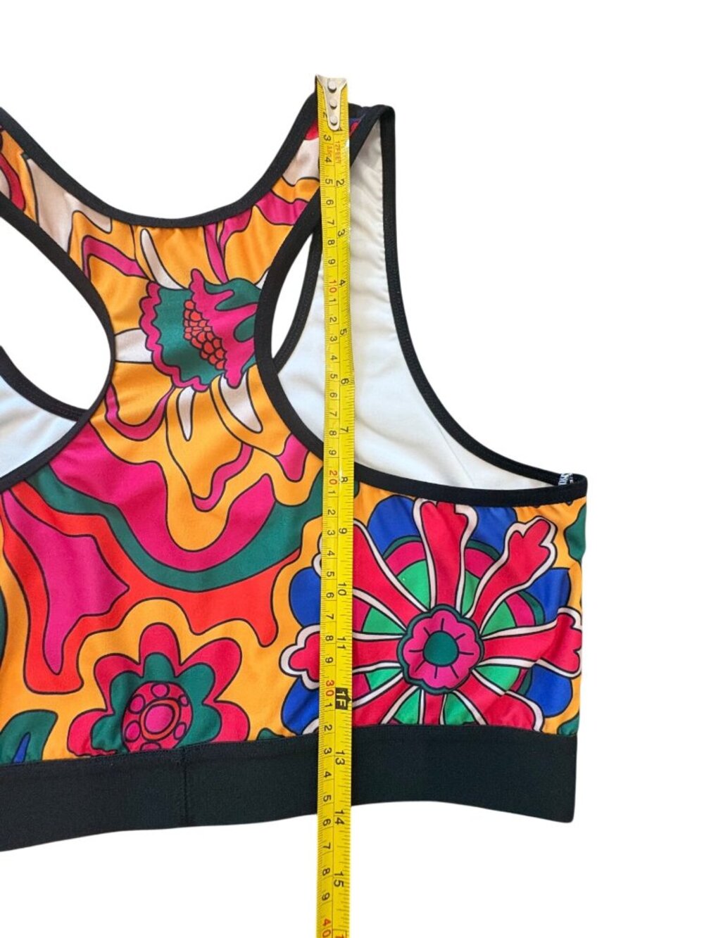 Y2K Looney Tunes Tweety Psychedelic Multicolor Racerback Festival Sports Bra 1X - Picture 10 of 10